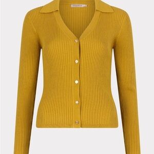 ESQUALO Mustard Cardigan Sweater